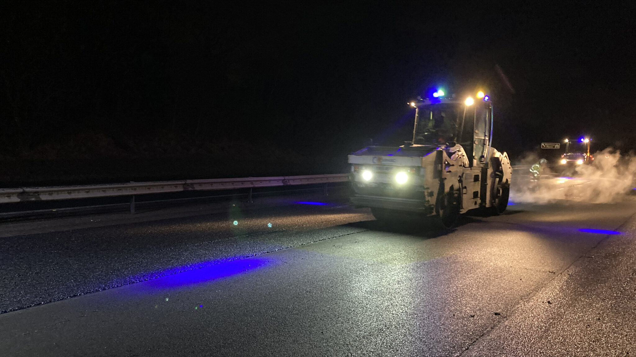 OVERNIGHT RESURFACING WORKS, A702 SOUTH OF BIG RED BARN