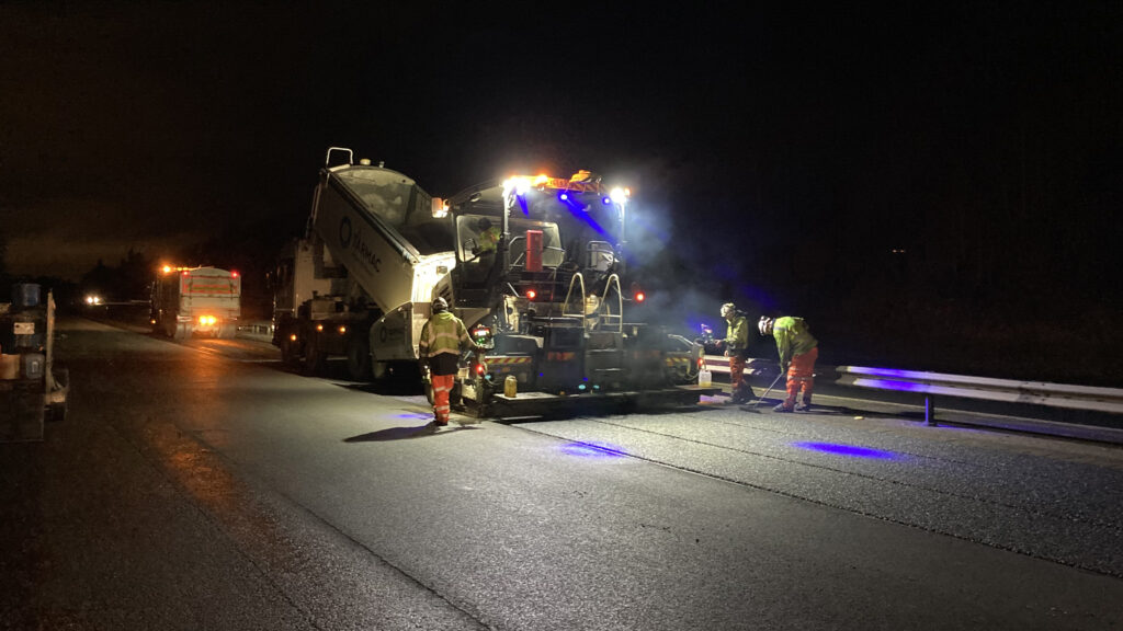 OVERNIGHT RESURFACING WORKS ON A1 – BEAR Scotland