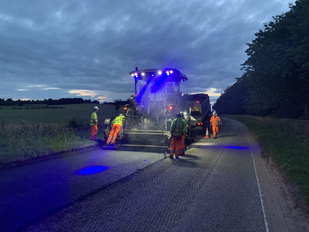 RESURFACING ON THE A92 DUNDEE TO ARBROATH BEAR Scotland