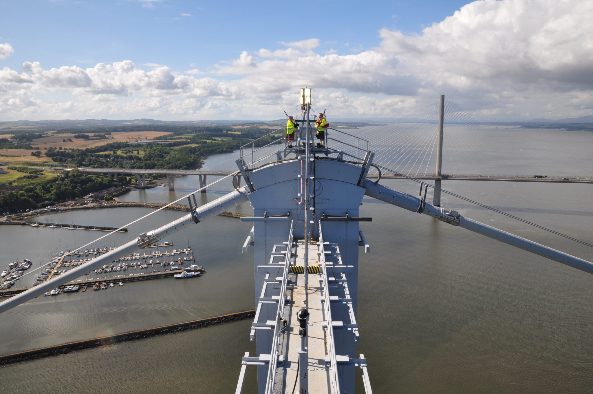 BEAR Scotland Pipers Celebrate 60 Years of the Forth Road Bridge