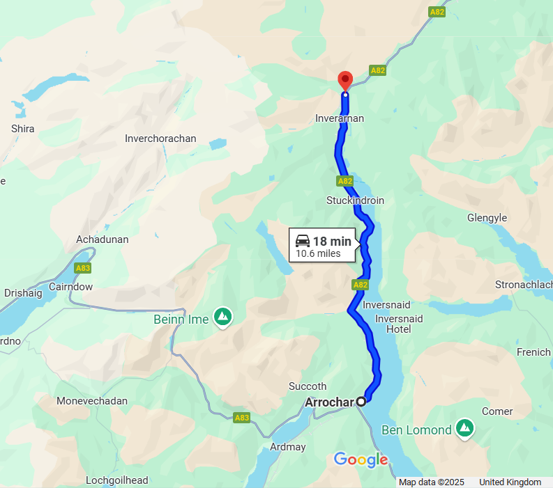 ASH DIEBACK TREE FELLING ON A82 BETWEEN TARBET AND FALLS OF FALLOCH